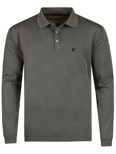 Hajo Poloshirt - Regular Fit - Langarm - Softknit - anthrazit - 20072/3 102 