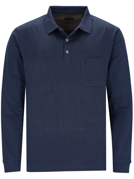 Hajo Poloshirt - Regular Fit - Langarm - Softknit - dunkelblau - 20099 609 