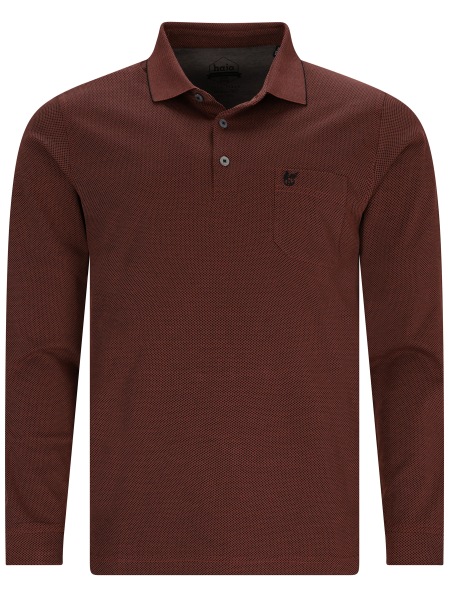 Hajo Poloshirt - Regular Fit - Langarm - Softknit - rot - 20099 331 