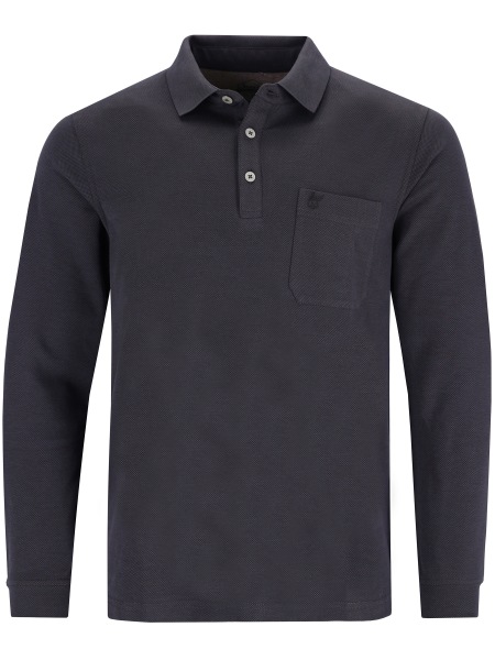 Hajo Poloshirt - Regular Fit - Langarm - Softknit - schwarz - 20099 100 