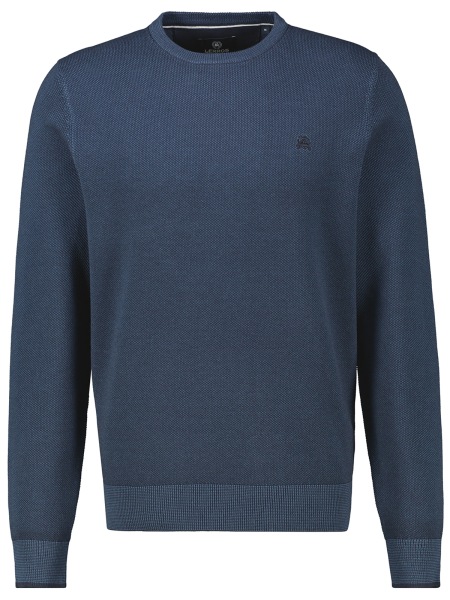 Lerros Pullover - Regular Fit - Rundhals-Ausschnitt - Struktur - blau - 2005012 485 