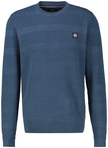 Lerros Pullover - Regular Fit - Rundhals - Ton-in-Ton Streifen - blau - 2595019 448 