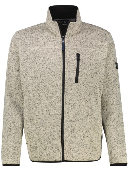 Lerros Sweatjacke - Regular Fit - Fleece - Reissverschluss - gedecktes weiß