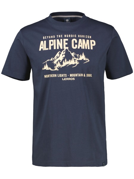 Lerros T-Shirt - Regular Fit - Rundhals - Alpine Camp - dunkelblau
