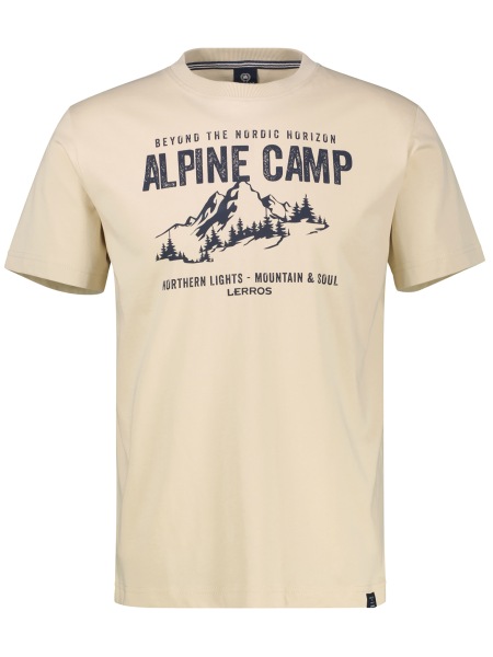 Lerros T-Shirt - Regular Fit - Rundhals - Alpine Camp - gedecktes weiß
