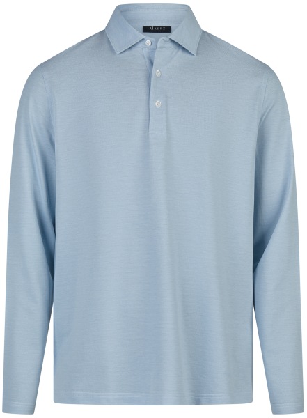 MAERZ Muenchen Poloshirt - Regular Fit - Langarm - hellblau