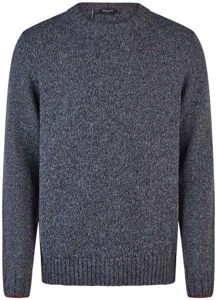 MAERZ Muenchen Pullover - Regular Fit - Rundhals - Merinowolle - Strick - blau - 439200 399 