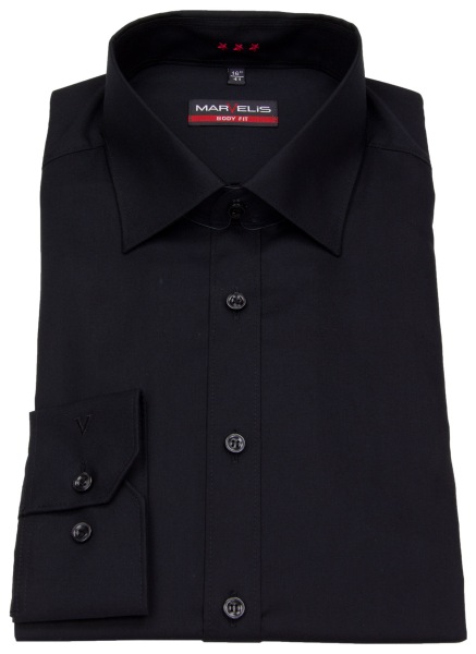 Marvelis Hemd - Body Fit - Teilungsnaht - schwarz - ohne OVP - 6798 64 68 