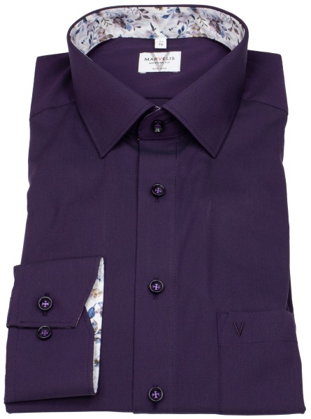 Marvelis Hemd - Modern Fit - Kentkragen - lila - extra langer 69cm Arm - 7246 89 94 