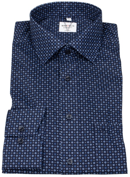 Marvelis Hemd - Modern Fit - Print - dunkelblau / hellblau - ohne OVP
