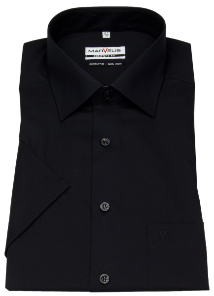 Marvelis Kurzarmhemd - Comfort Fit - Kentkragen - schwarz - ohne OVP - 7973 12 68 