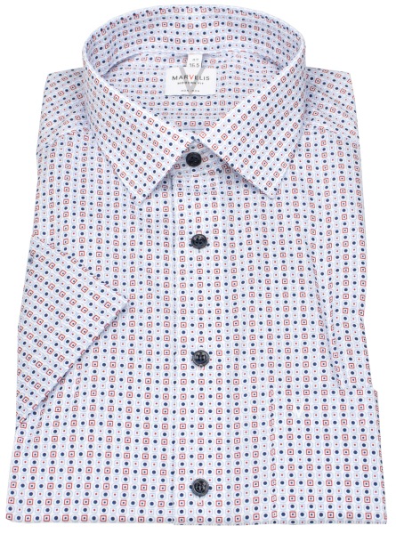 Marvelis Kurzarmhemd - Modern Fit - Print - Kontrastknöpfe - mehrfarbig - ohne OVP - 7235 72 35 