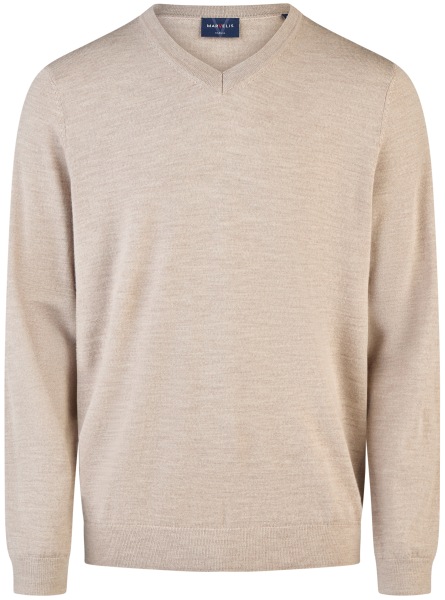 Marvelis Pullover - Merinowolle - V-Ausschnitt - beige - 6320 25 22 