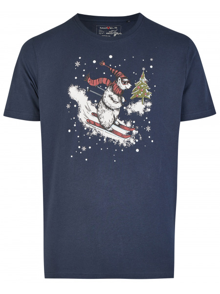 Marvelis T-Shirt - Rundhals - Weihnachten - dunkelblau - 6606 82 18 