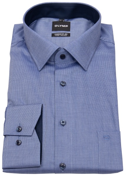 OLYMP Hemd - Comfort Fit BIG - Struktur - blau - ohne OVP