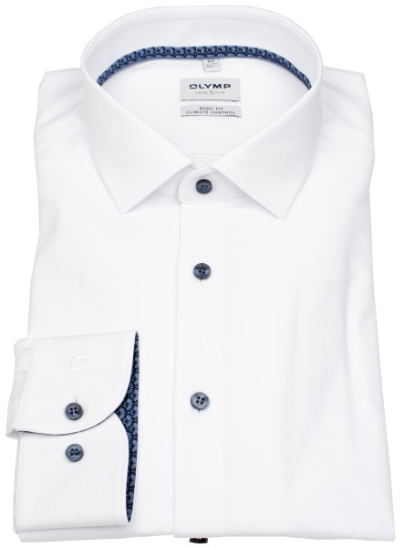 OLYMP Hemd - Level 5 Body Fit - Climate Control - weiß - extra langer 69cm Arm - ohne OVP