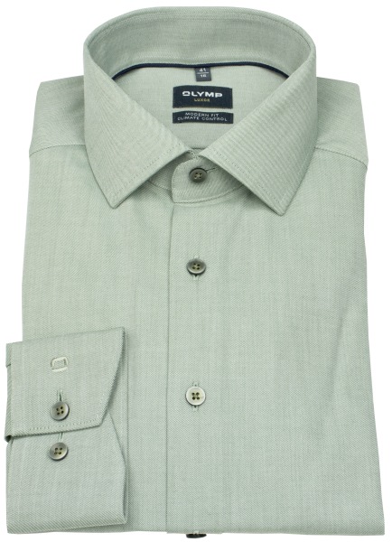 OLYMP Hemd - Modern Fit - 24/7 Climate Control - grün - extra langer 69cm Arm - ohne OVP