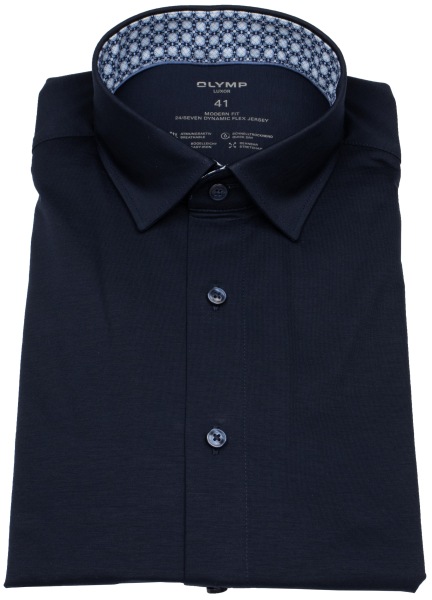 OLYMP Hemd - Modern Fit - 24/7 Flex Jersey - dunkelblau - ohne OVP - 1330 84 18 