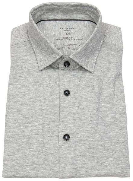 OLYMP Hemd - No. 6 Super Slim - 24/7 Flex Jersey - grau - ohne OVP