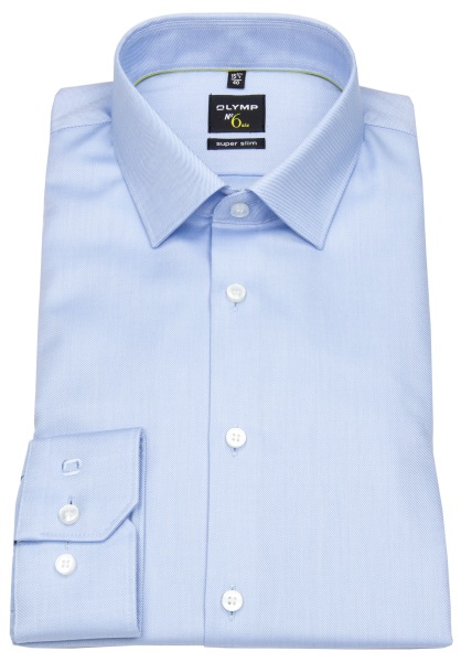 OLYMP Hemd - No. Six Super Slim - Twill - extra blickdicht - hellblau - ohne OVP - 0773 64 12 