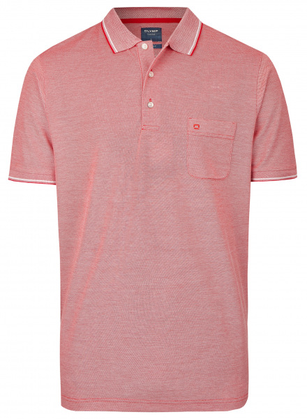 OLYMP Poloshirt - Casual Fit - Piqué - rot / weiß - 5400 72 34 
