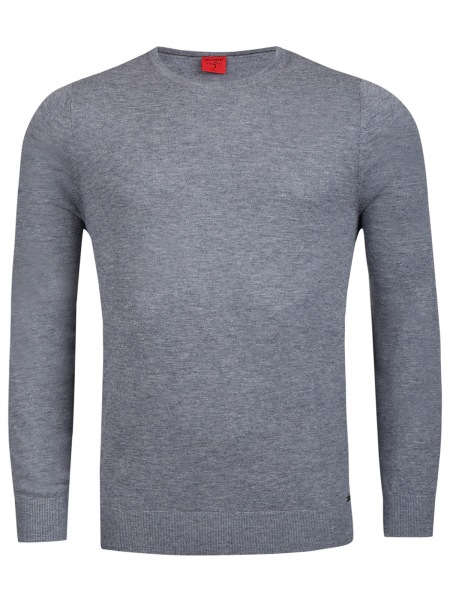 OLYMP Pullover - Level Five Casual - Merinowolle - Rundhals - grau - 0151 11 63 