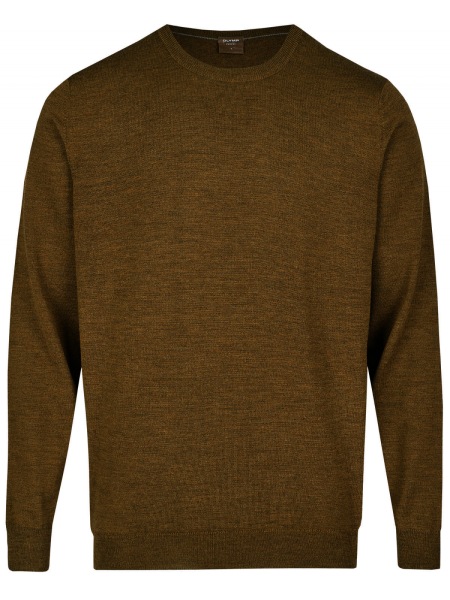OLYMP Pullover - Merinowolle - Rundhals - braun - 0150 11 28 