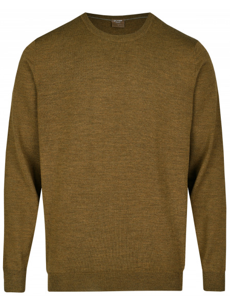 OLYMP Pullover - Merinowolle - Rundhals - braun - 0150 11 28 