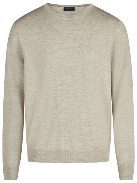 OLYMP Pullover - Regular Fit - Merinowolle - Rundhals - beige - 0150 11 20 