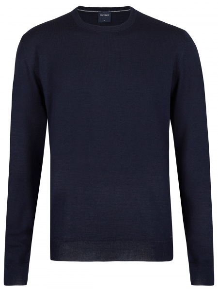 OLYMP Pullover - Regular Fit - Merinowolle - Rundhals - dunkelblau - 0150 11 18 