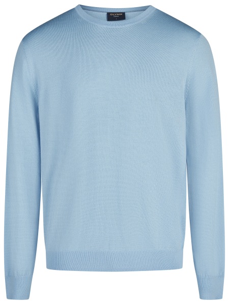 OLYMP Pullover - Regular Fit - Merinowolle - Rundhals - hellblau - 0150 11 10 