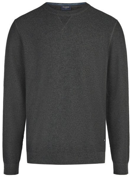 OLYMP Pullover - Rundhals-Ausschnitt - Strick - Struktur - anthrazit - 5301 85 67 