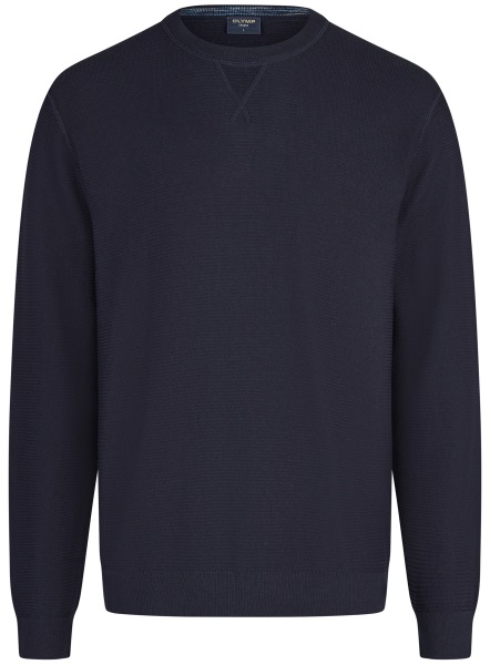 OLYMP Pullover - Rundhals-Ausschnitt - Strick - Struktur - dunkelblau - 5301 85 18 