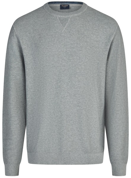 OLYMP Pullover - Rundhals-Ausschnitt - Strick - Struktur - grau - 5301 85 62 
