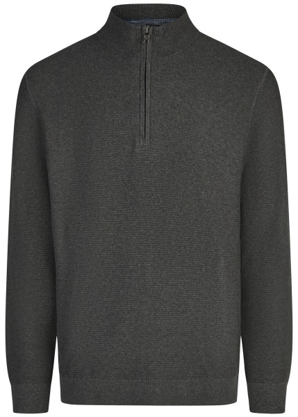 OLYMP Pullover - Troyer mit Reissverschluss - Struktur - anthrazit - 5304 65 67 