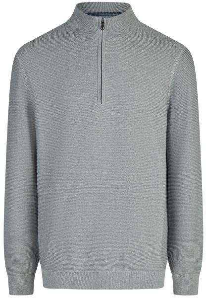 OLYMP Pullover - Troyer mit Reissverschluss - Struktur - grau - 5304 65 62 