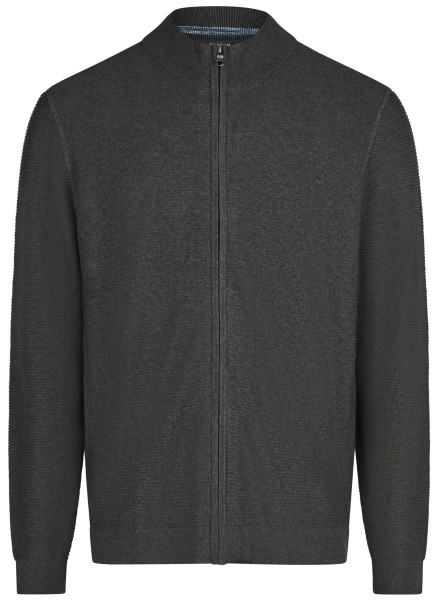 OLYMP Strickjacke - Reissverschluss - Struktur - anthrazit - 5302 46 67 