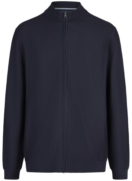 OLYMP Strickjacke - Reissverschluss - Struktur - dunkelblau - 5302 46 18 