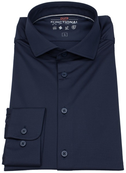 Pure Hemd - Slim Fit - Functional Shirt - Haifischkragen - dunkelblau - ohne OVP