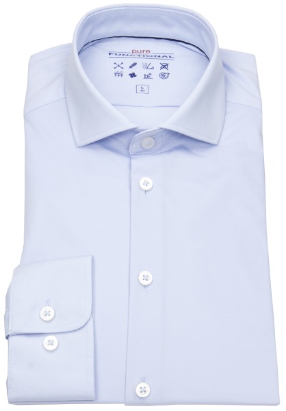 Pure Hemd - Slim Fit - Functional Shirt - Haifischkragen - hellblau - 3385-21150 100 