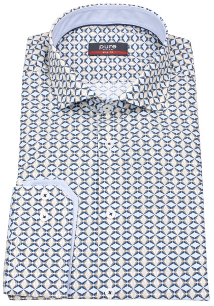 Pure Hemd - Slim Fit - Haifischkragen - blau / hellblau - ohne OVP