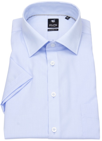 Pure Kurzarmhemd - Modern Fit - Kentkragen - hellblau - ohne OVP - 3379-421 101 