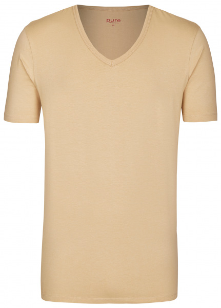 Pure T-Shirt - Slim Fit - V-Ausschnitt - caramel - 3398-92998 200 
