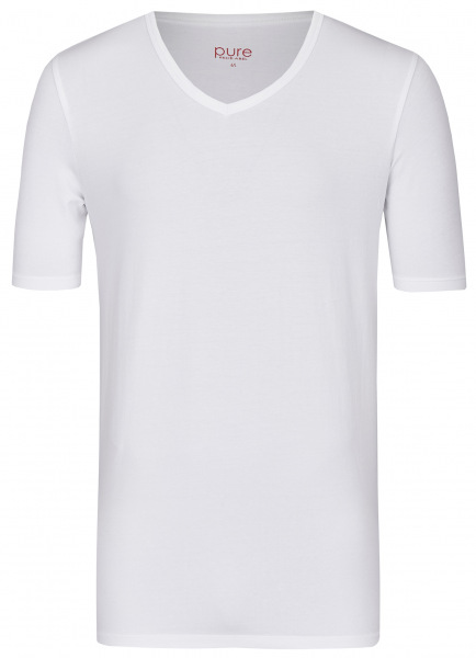 Pure T-Shirt - Slim Fit - V-Ausschnitt - weiß - 3398-92998 900 
