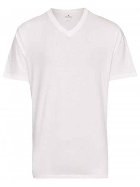 Ragman T-Shirt Doppelpack - V-Ausschnitt - weiß - 40057 006 