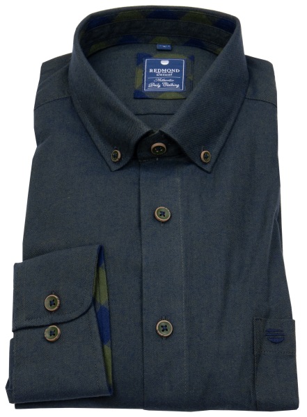 Redmond Flanellhemd - Comfort Fit - Button Down - grün - ohne OVP - 242445111 60 