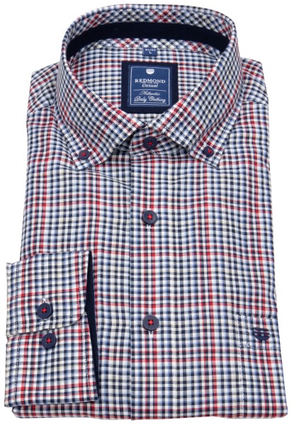 Redmond Hemd - Comfort Fit - Button Down Kragen - kariert - rot / blau - ohne OVP