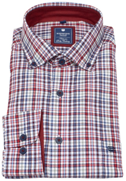 Redmond Hemd - Comfort Fit - Button Down Kragen - kariert - rot - ohne OVP - 252005111 500 