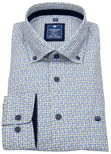 Redmond Hemd - Comfort Fit - Button Down Kragen - Print - grün - ohne OVP - 251075111 60 