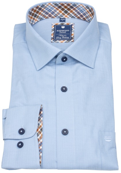 Redmond Hemd - Comfort Fit - Kentkragen - Twill - hellblau - 252000111 100 